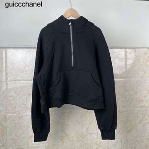 YENİ 23SS BADA YOGA HOODIE WOMENS artı kadife kalınlaştırma ceketleri spor yarım fermuarlı terry tasarımcılar sweatshirt chothing bayan kapüşonlu lulemens attic ceket