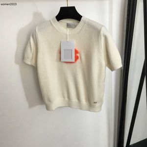 Designer women knitwear brand logo decoration Girl Pullover Size S M L Fashion Short Sleeve Ladies Sweater New Women Nov08 BY9C