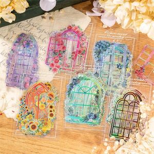 Gift Wrap 10 Pcs Flower Hollow Out Window Stickers Laser Romantic Decorative And Door DIY Collage Junk Journaling Materials Crafts