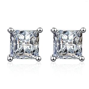 Stud Küpe Kadınlar Lüks Gerçek Moissanite Lab Diamond Orijinal 925 Silver Girl Düğün 1ct