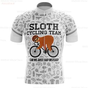 Cykelskjortor toppar cykeltröjor man rolig sloth team sommar kort ärm cykel tröja maillot ropa ciclismo road cykel ridning cykling skjortor 231109