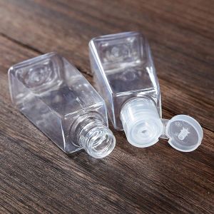 Simple 30ml 60ml PET Plastic Bottle with Flip Cap Empty Hand Sanitizer Bottles Refillable Cosmetic Container