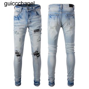 2023SS Fashion Brand New Jeans Clothing Designer Pants Light Blue Mens Slim Denim Straight Biker Men jeans byxor