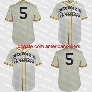 Maglie da baseball Cerveceria Caracas 1952 Home Jersey Camicia Personalizzata Uomo Donna Gioventù Qualsiasi nome e numero Doppia cucitura