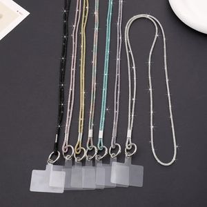 Phone Straps Bright rhinestone phone strap crystal sparkling phone case chain strap diamond phone leak proof rope phone accessories 231109