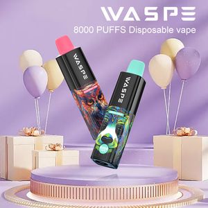 오리지널 말벌 퍼프 8000 일회용 vape 펜 포드 장치 퍼프 7000+/7k 충전식 옵션 E 담배