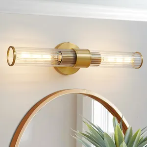 Lâmpadas de parede Biewalk LED banheiro arandela espelho lâmpada de vidro ouro penteadeira casa moderna luminárias interiores
