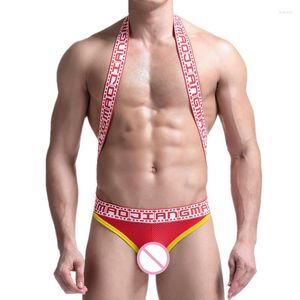 UNDUPTS MENS Eşcinseller İç çamaşırları Straps ile Seksi Kılavuzlar Erkekler Homme Panties Tulum Bodysuit Bulge Toşt