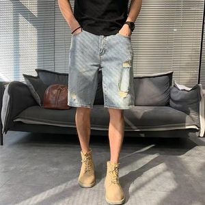 Women's Jeans Simple Summer Daily Fashion Urban Artistic Fifth Pants Harajuku Ripped Men's Clothing