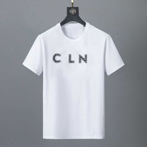 デザイナーTシャツメンズシャツ春夏スリーブクルーネック - シャツ文字リベットビーズ - シャツティーカジュアル服アパレル