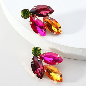 Stud Earrings Korean Fashion Sparkly Glass Small For Women 2023 Trend Luxury Design Elegant Cute Prom Party Charm Y2k Jewelry