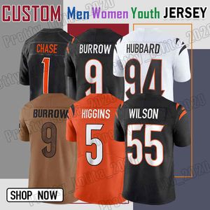 9 Joe Burrow Football Trikot 1 Jamarr Chase Sam Hubbard Logan Wilson 6 Jake Browning Cam Taylor-Britt Tee Higgins Evan McPherson Cincinnatis Bengals Trey Hendrickson