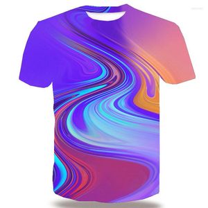 Magliette da uomo UNEY Camicia con texture da uomo Taglia USA Top T-shirt Modello 3D Manica corta Linee unisex