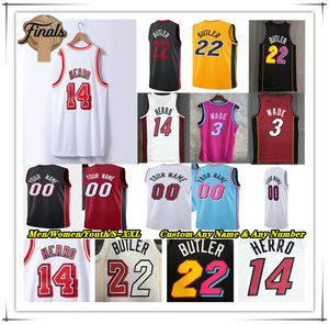 Tryckt Jimmy Butler Basketball Jersey Bam Adebayo Tyler Herro Duncan Robinson Haywood Highsmith Kyle Lowry Kevin Love Dwyane Wade Jaquez Jr. Miami City Edition Kids