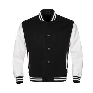 Mens Jackets Autumn Red Black Casual Leather Sleeves Wool Unisex University Baseball Letterman Varsity Men 231109