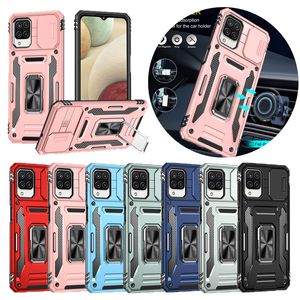 Slide Camera Designer mobiltelefonfodral för Redmi 9A 10C Note 11 12 Pro Xiaomi A1 Plus 11T 12 Armor stötsäker magnetisk kickstand telefonfodral omslag