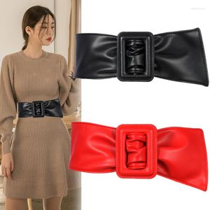 Belts Ladies Waist Belt Simple Fashion Decoration Trim Skirt Sweater Women Wide Waistband Black Red Korean Version PU Girdle H3151