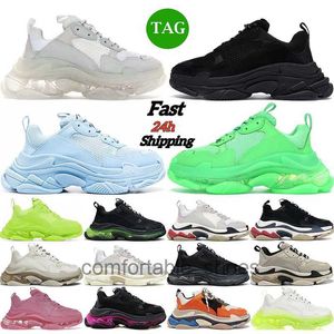 Triple s Men Designer Casual Shoes Platform Sneakers Women Clear Sole Black White Grey Green Red Pink Blue Royal Neon Mens Trainers Tennis