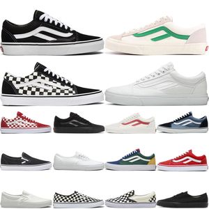 knu Classic Old Skool Nero Bianco Blu Navy Uomo Check Scarpe casual OG Canvas skateboard Rosso fmens Donna Piattaforma V2ny #