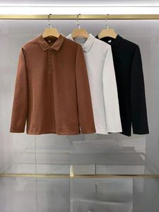 Camisetas masculinas 2023 outono e inverno moda abacaxi padrão tecido requintado algodão misturado macio camisa confortável