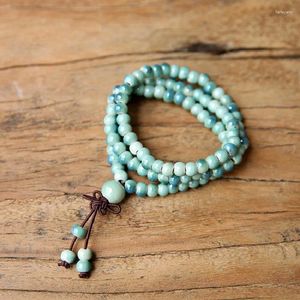 Strang Großhandel 12 Stile China Jingdezhen Keramik Perlen Armband 108 Mala Gebet Perlen Elastisches Seil Geschenk für Mädchen