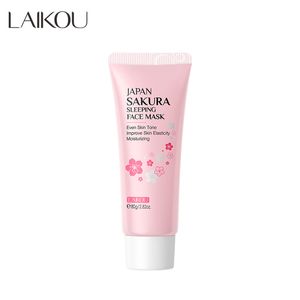 Máscara facial japonesa Sakura para dormir, melhorando a elasticidade da pele, máscara hidratante para a pele do rosto