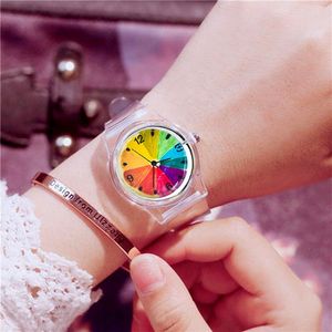 Bilek saatleri şeffaf saat silikon izle Kadınlar Spor Sıradan Kuvars Novyty Crystal Ladies Saatler Karikatür 2023Wristwatcheswrristwatches