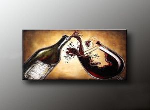 Master kaliteli el boyalı yemek odası yağlı boya şarap boyama hayatı tuval resimleri duvar mutfak dekorasyon hediyesi T1P8096180358
