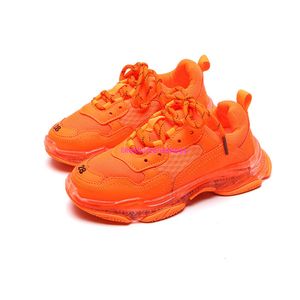 Spor ayakkabı kızlar erkekler dantel up örgü koşucu toddler küçük büyük çocuk spor okul eğitmenleri çocuk gündelik marka tıknaz tasarımcı ayakkabıları 230823