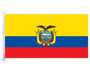 Ecuador-Flaggenbanner, 90 x 150 cm, 100 Polyester, 110 g/m², Kettenwirkstoff, Outdoor-Flagge 5129209