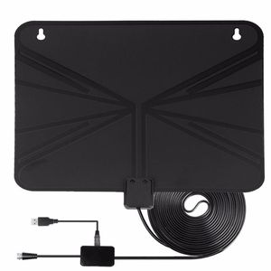 Freeshipping Amplified HDTV Antenna 50 Miles Range Digital Indoor US Plug TV Antenna Signal Amplifier Booster w/ 10ft Long Range Cable Rxhnc