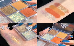 DIKALU Transparent Fourcolor Acrylic Eye shadow Palette Pearlescent Glow in the Dark Nine Square Grid Eyeshadow7426763