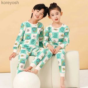 Pajamas Baby Kids Pajamas مجموعات أولاد من القطن بدلة ملابس نائمة الشتاء الفتيات Pajamas CAT CAT PIJAMAS T-Shirt+PANTS 2PCS KIRDSERSLESL2311111