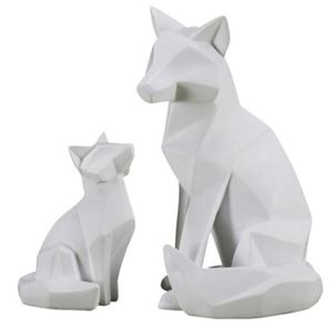 Origami Fox Statue Abstract Geometry Animals Craftwork Pokój Weranda Dekoracje domu L28656175280