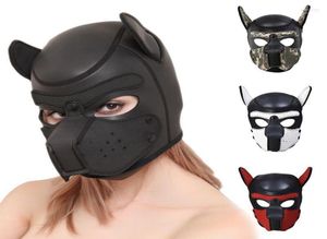 パーティーマスクハロウィーンセクシーなコスプレ子犬マスク犬Masquerade12604204のためのフルソフトヘッドプロップパッド付きラバープレイ