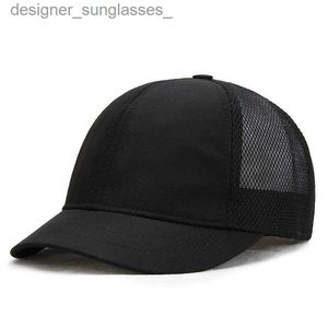 Stingy Brim Chapéus Grande Cabeça Homem Plus Size Beisebol C Homens Verão Tecido Fino Malha Chapéu de Sol Masculino Curto Repicado Snback Chapéus 55-62cmL231109