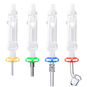 Paladin886 CSYC NC018 Dab Rig Glass Bong Bubbler Pipe 10mm Quartz Ceramic Nail Clip Air Hole Recycle Spill-Proof Smoking Pipe