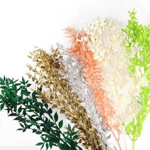 Decorative Flowers & Wreaths 5 Bundles Dried Preserved Ruscus Leaf Branch Flower For Wedding Party Home El Decoration DIY Floral Project Acc
