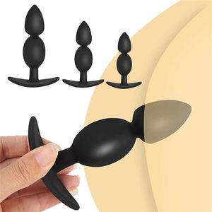 Sexleksak Massager Erotisk spel som bär silikonpärla Anal Plug G Spot Stimulation Dilator Vuxen Toys For Women Men bdsm Chastity Shop