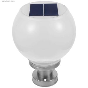 Solar Wall Lights Lights Solar Light Post Outdoor Lamp Pillar Ball Garden Round Globe Wall Led Fence Powered Waterproof Street Yard Lawn Lantern Q231109