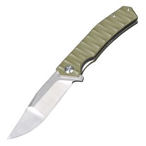 M7670 Flipper Folding Knife D2 Satin Drop Point Blade G10 Handle Outdoor Camping Vandring Boll Bearing Fast Open EDC Pocket Mapp Knives