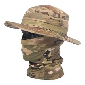 Radfahren Caps Masken Militärische Taktik Boonie Hut Hohe Qualität Verdickung Im Freien Jagd Angeln Wandern Camping Klettern Camouflage Caps Maske Set 231101