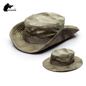 Chapéus de balde de largura Chapéus do exército Espalhar a camuflagem Boonie Hat Top Quality Men Women Militar Tactical Hat Hating Camping Multicam Hat FA056 230408