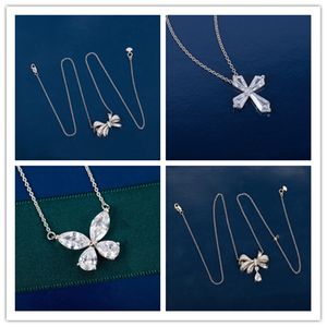 2024 Graff Designer Jewelry Earring Pendant Necklaces for Women Three Dimensional Hollow Out Single and Double Butterflies Sterling Sier Chain Couple Gift