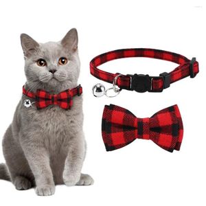 Gato coleiras bowtie colar cão com sino ajustável pet gravata borboleta acessórios de natal para a maioria dos cães gatos