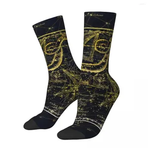 Skarpetki męskie Hip Hop retro konstelacja zodiologiczna astrologia szalona unisex harajuku wydrukowana śmieszna nowość Happy Crew Sock Boys Prezent