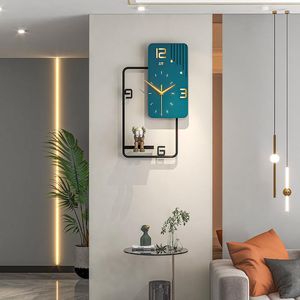 Duvar Saatleri 30x50cm Sessiz Saat Oturma Odası Metal Bebek Raf Modern Kanepe Arka Plan Dekoratif Ev Yaratıcı Tasarım