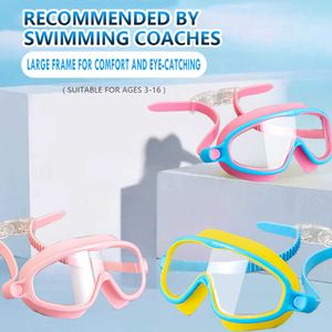 Goggles crianças selaram copos de natação a água de silicone snorkeling Óculos de mergulho Antifogging de fivela ajustável para esportes profissionais P230408