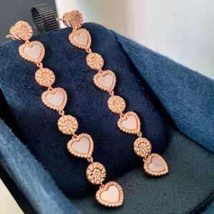 luxury A brand love heart designer earrings womens charm pearl elegant pink hearts long tassel diamond arcterxy aretes brincos earings earring ear rings jewelry