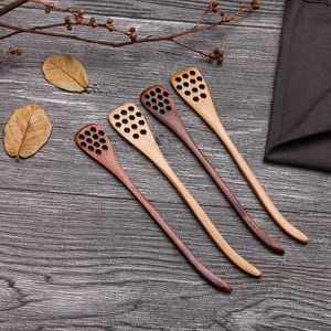 Long honeycomb hollow stirring spoon cold drink coffee stirring stick restaurant honey stick lotus wood processing tableware